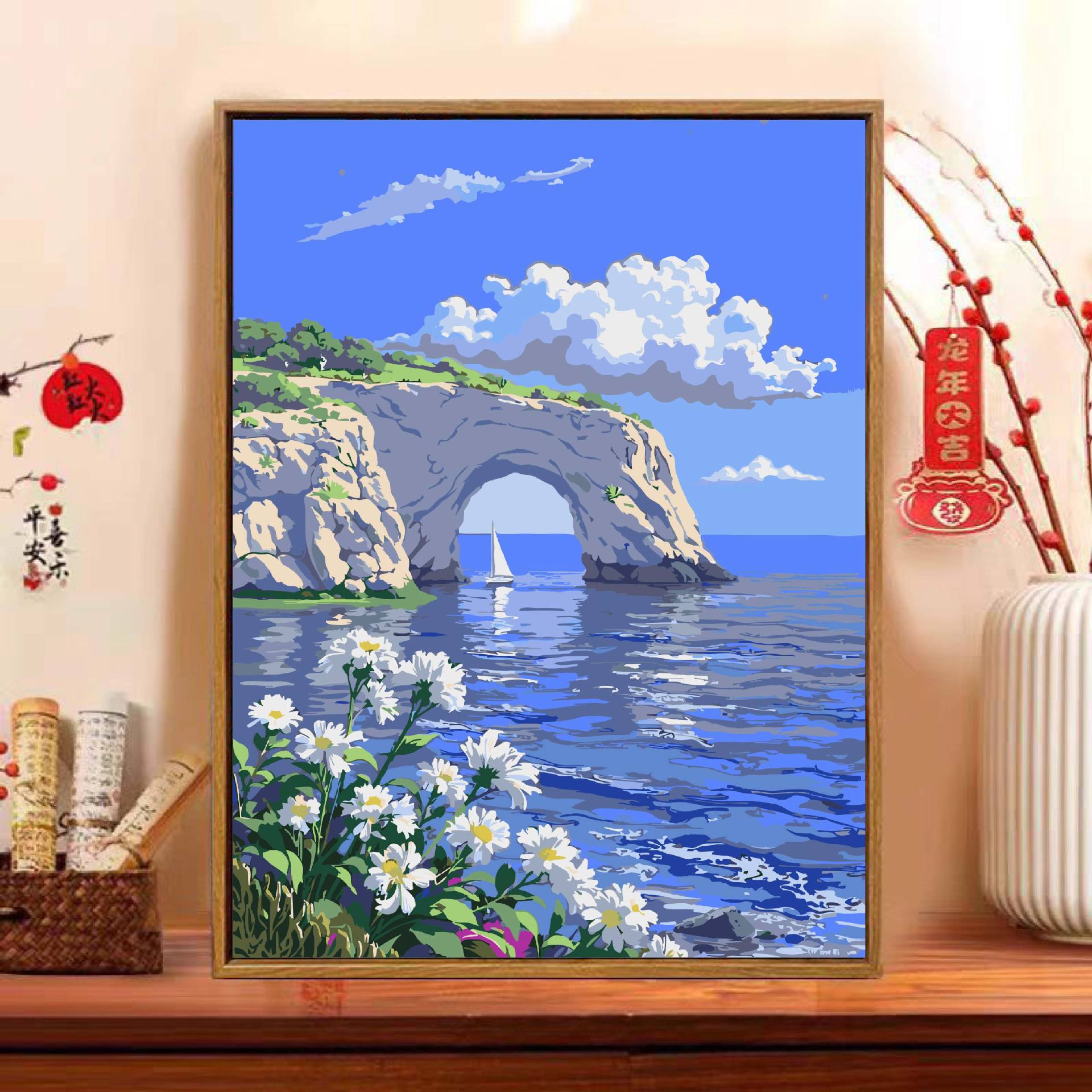 Floral pintura al óleo digital diy pintura de relleno adulto pintado a mano paisaje pintado a mano pintado acrílico pintura decorativa