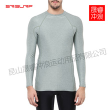 SR.SURF 新款男士长袖阳离子冲浪服沙滩防晒服莱卡衣潜水服抗VU50