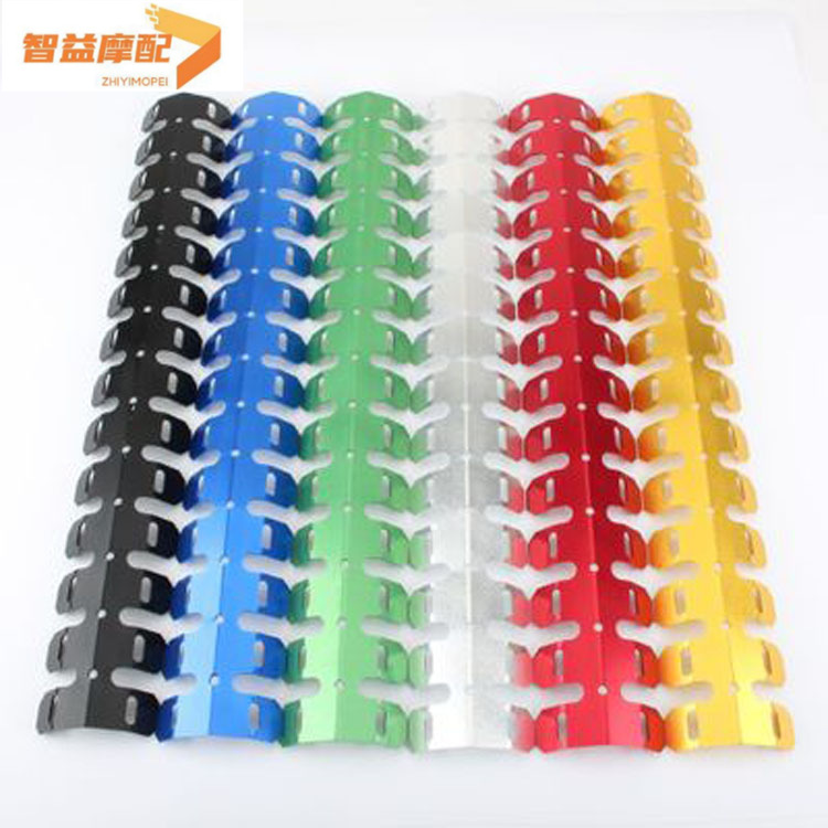 Modificación de la motocicleta fuera de la carretera de escape del vehículo cubierta protectora modificación 2 perforación Modificación del tubo de escape anti-scald cubierta aleta de enfriamiento