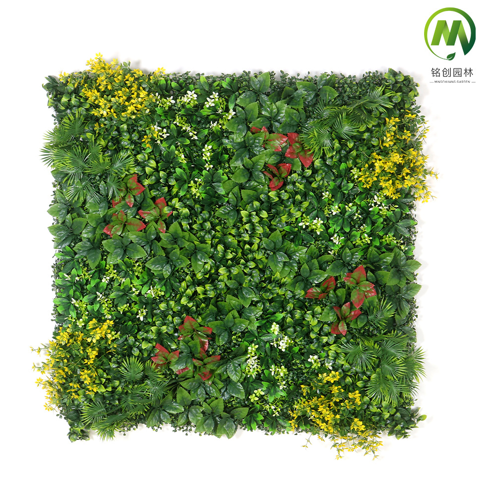 Pared de planta de simulación Pared de planta verde Pared de fondo de cabeza de puerta de césped decorativo Pared de planta de simulación anti-UV