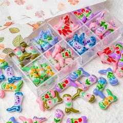 Ins風小ブーツ直孔珠手描き瑠璃珠ブレスレットネックレス耳飾りアクセサリーアクセサリー散珠