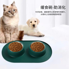 カスタマイズ可能な猫と犬用のシリコン製食器、転倒防止、滑り止め、漏れ防止、食事と水飲みの両用、お手入れ簡単、ゆっくり食べるための食器、犬用ボウル