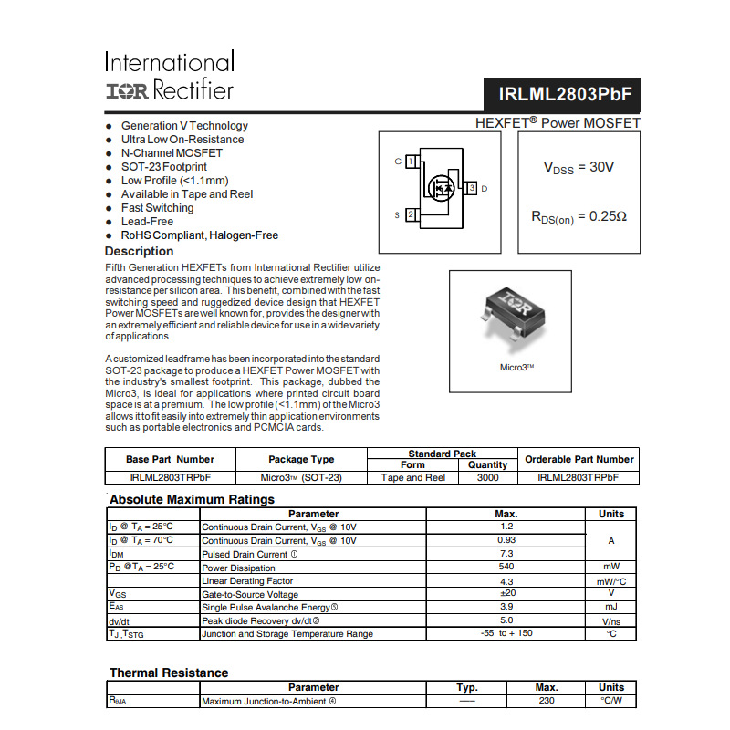 IRLML2803TRPBF 4