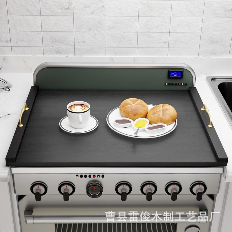 Wooden stove top cover gas stove cover kitchen stove partition stove board wooden handle bread vintage tray Wooden stove top cover gas stove cover kitchen stove partition stove board wooden handle bread vintage tray