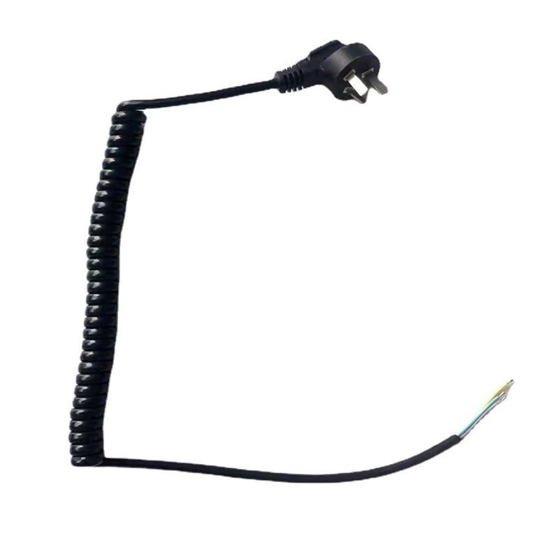 国标三芯PU弹簧线材可伸缩弹弓线电器设备两芯弹簧电源线