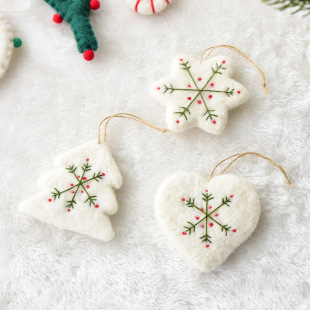 NUCHI Cross Border Explosions Christmas Decorations Wool Felt Snowflake Mini Christmas Tree Small Pendant Christmas Decorations