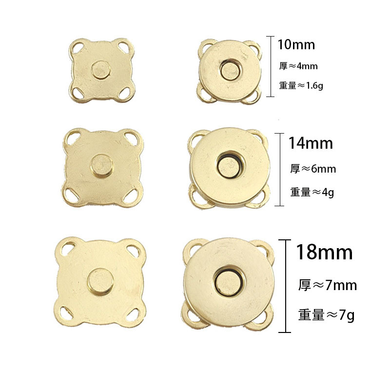 Hebilla magnética de hierro, diseño cosido invisible, tipo madre-hijo, 100 unidades, venta directa de fábrica