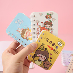 Cartoon coil-bound student portable vocabulary notebook, pocket memo book, mini notebook, cute small notebook