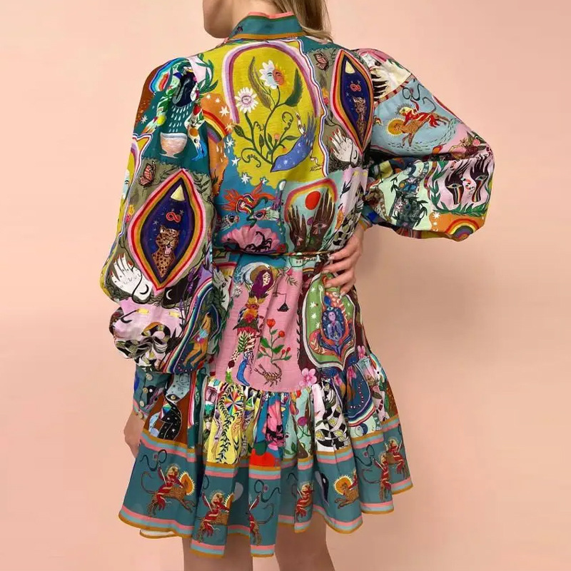 Modieuze dames rokset met bandjes en ruches in painted look_voghion.com