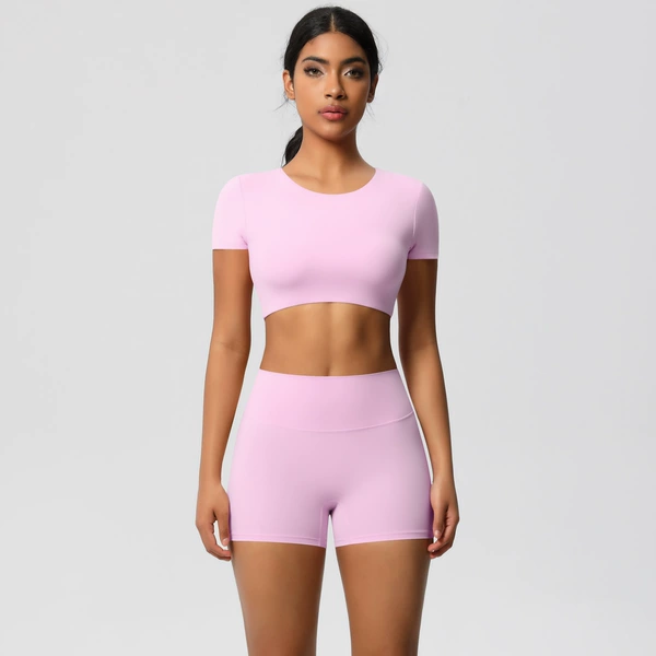 7105 short sleeves + 7101 shorts suit - cherry blossom powder