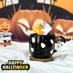 クロスボーダー厳選かわいいカボチャカップハロウィーンカボチャカップセラミックマグカップコーヒーカップクリエイティブプレゼント