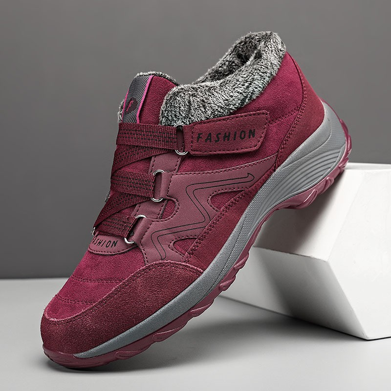 ¡Nuevas botas de nieve calientes forradas de lana caliente zapatos de mujer más tamaño al aire libre ligero zapatos casuales súper ligero!