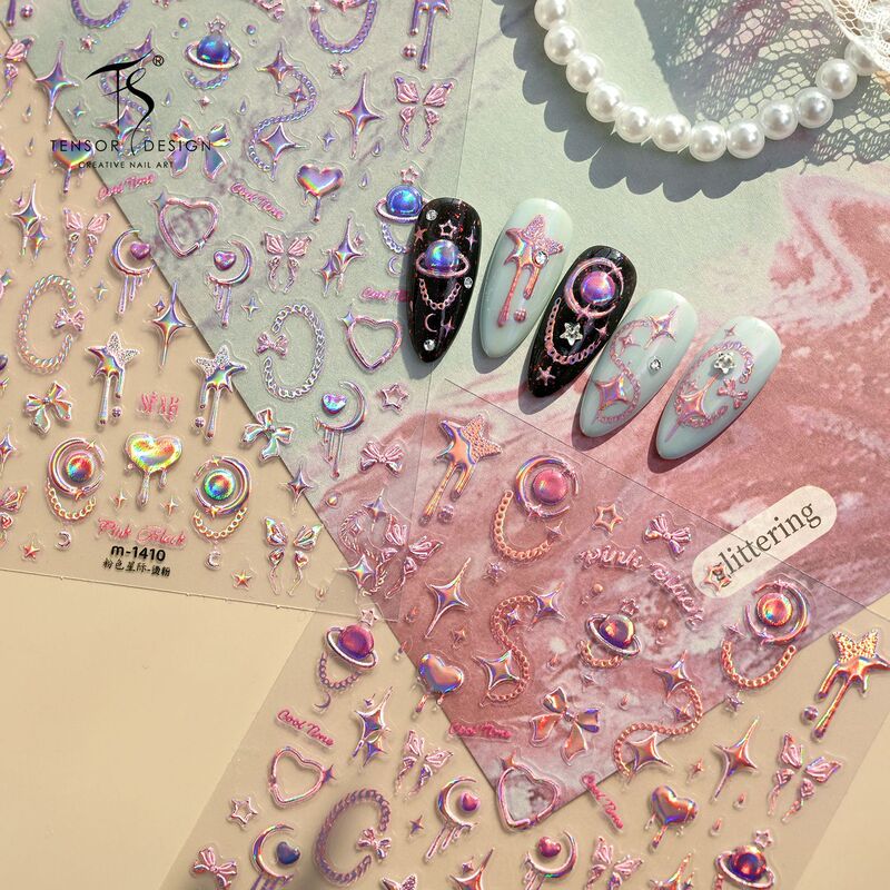 Tensor Moji Magic Girl Star and Moon Journal Nail Art Stickers M-1410 Sweet Cool Style Laser Heart Gemstones Tensor Moji Magic Girl Star and Moon Journal Nail Art Stickers M-1410 Sweet Cool Style Laser Heart Gemstones