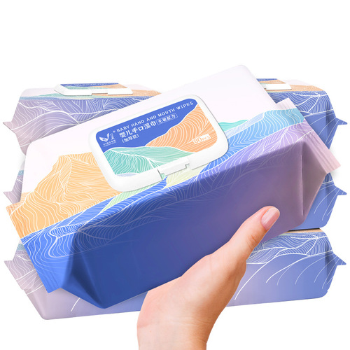 Thickened and enlarged baby wipes wholesale large pack pearl pattern 80 pumps maternity and baby store newborn baby hand and mouth wet wipes