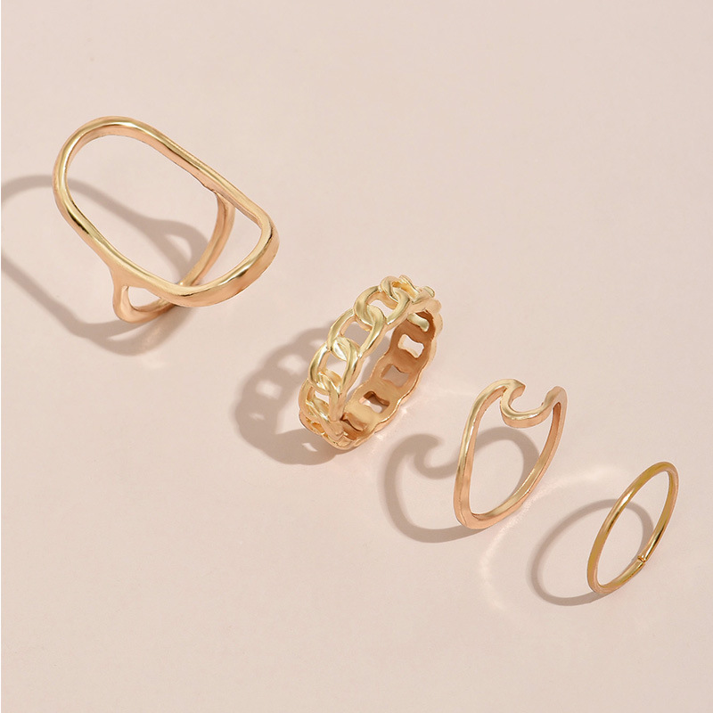 Nihaojewelry Wholesale Jewelry New Geometric Alloy Joint Ring Combination display picture 2