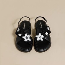 速鼎家原创设计星星凉鞋女2024年新款小众仙女风黑色沙滩拖鞋ins