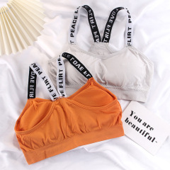 Beautiful Back Bra Sports Bra Women's Seamless Small Breast Gathering Student Suspender Tube Top Yoga Vest Women's Outerwear