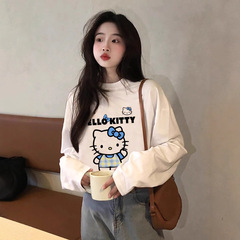 纯棉长袖t恤女 秋季新款甜美HelloKitty猫减龄百搭宽松打底衫上衣