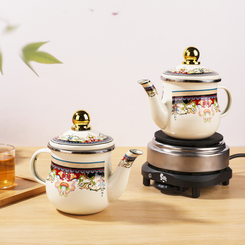 Hand teapot mini enamel teapot kettle hand teapot coffee teapot 600ml teapot
