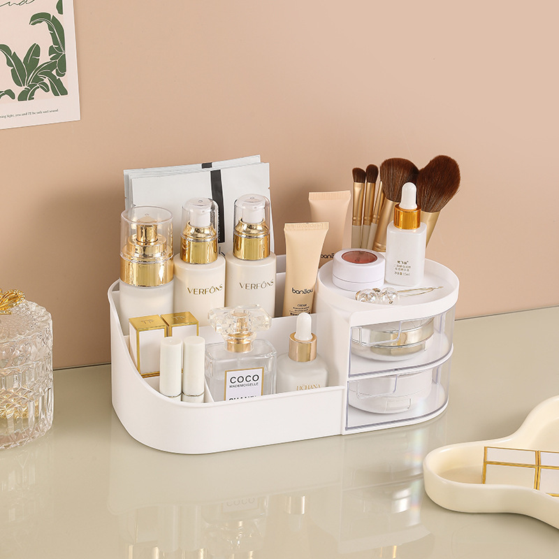 Caja de almacenamiento de cosméticos tipo cajón mesa de tocador espejo de maquillaje estante de productos de cuidado de la piel caja de maquillaje de lápiz labial transfronterizo