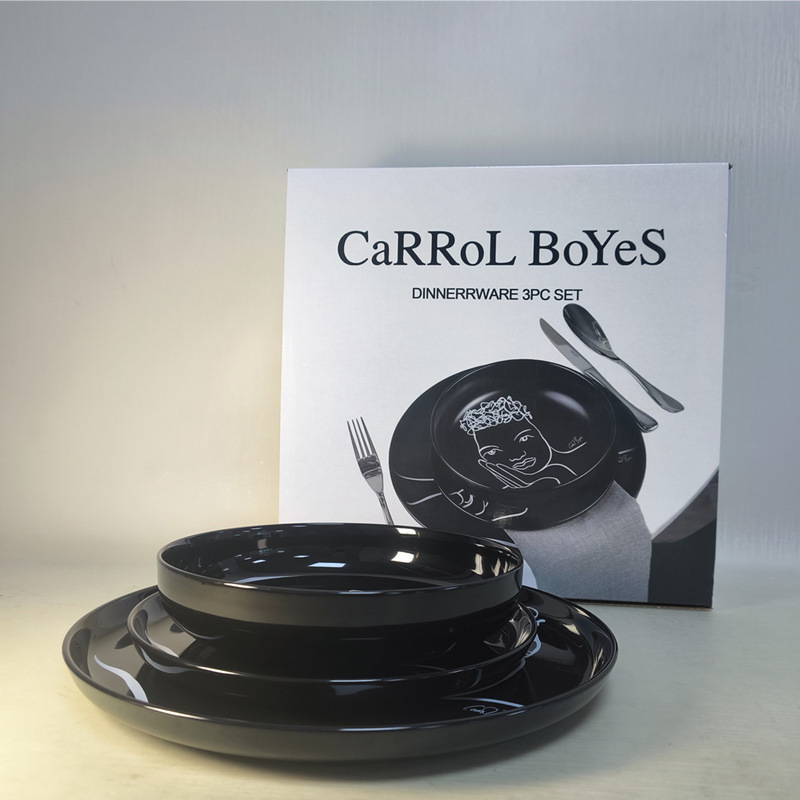 Modern South African Character Ceramic Bowl and Plate Set for Home Use 2025 New High-Value Ceramic Tableware Creative Dinner Plate