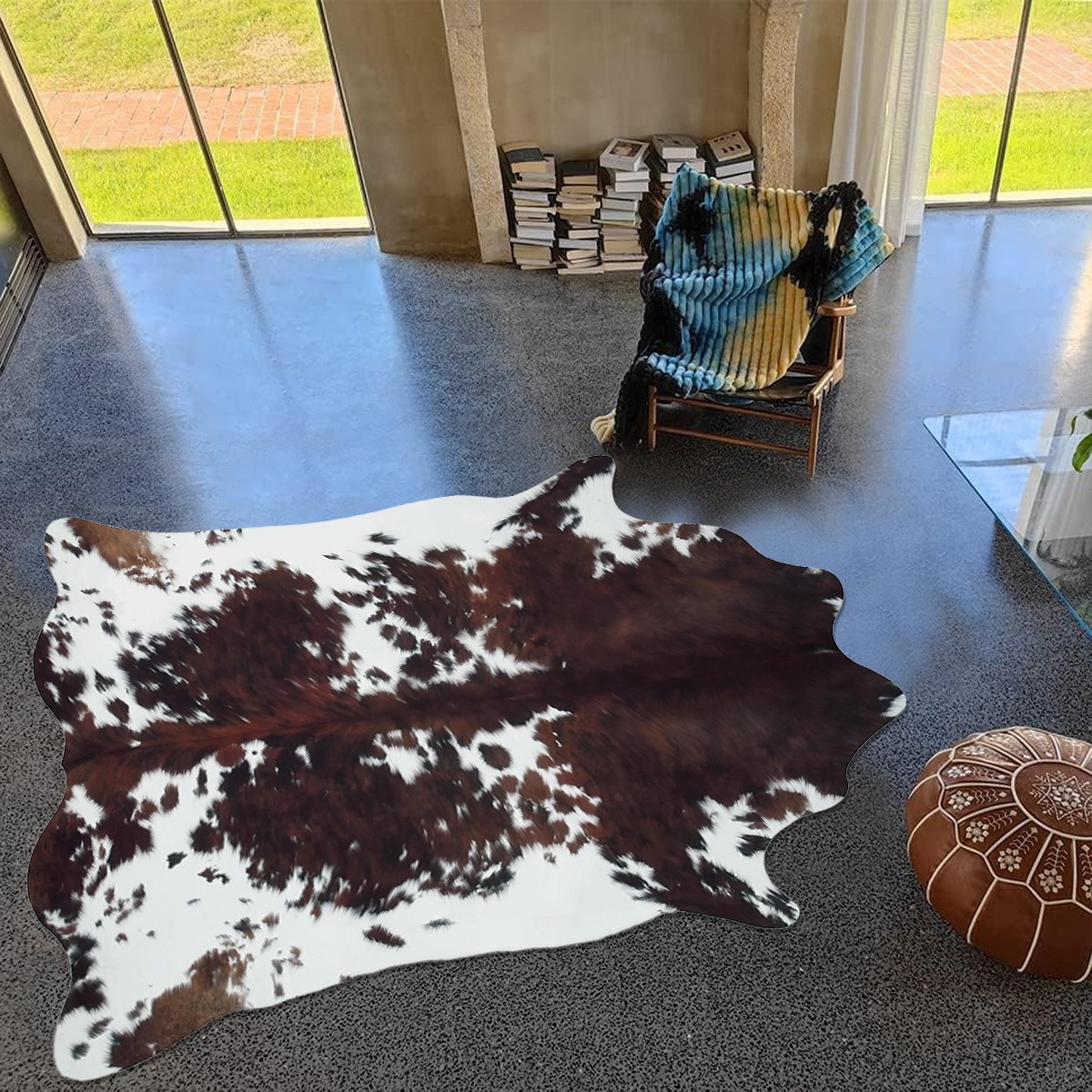 Amazon temu imitación de cuero de vaca sala de estar dormitorio sofá decoración del hogar alfombra de suelo resistente a la suciedad fácil de cuidar alfombra de forma especial
