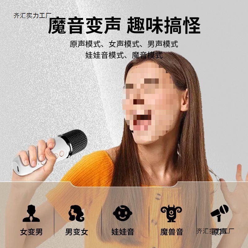 Bluetooth スピーカーホームワイヤレスカラオケ小型オーディオマイクマイクオールインワン屋外家族子供 ktv 歌|undefined