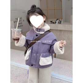 2025秋冬季新款韩版女童外套加厚保暖洋气休闲女宝宝冬装棉衣现货
