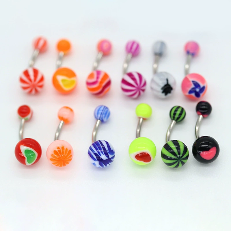 Акриловое кольцо пупка из нержавеющей стали пирсинг тела ювелирные изделия пупка оптовая пупка кольцо ювелирные изделия