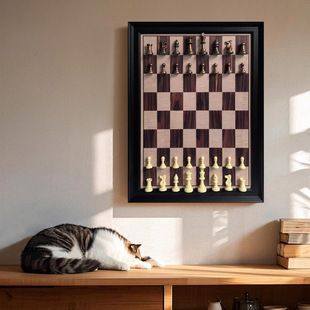 Sales Office Model Room Chess Three-Dimensional Physical Installation Painting European-Style Classy Entrance Sofa Background Wall Hanging Painting