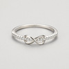 Brand small design unlimited ring with bow, silver 925 sample, Japanese and Korean, on index finger, suitable for import