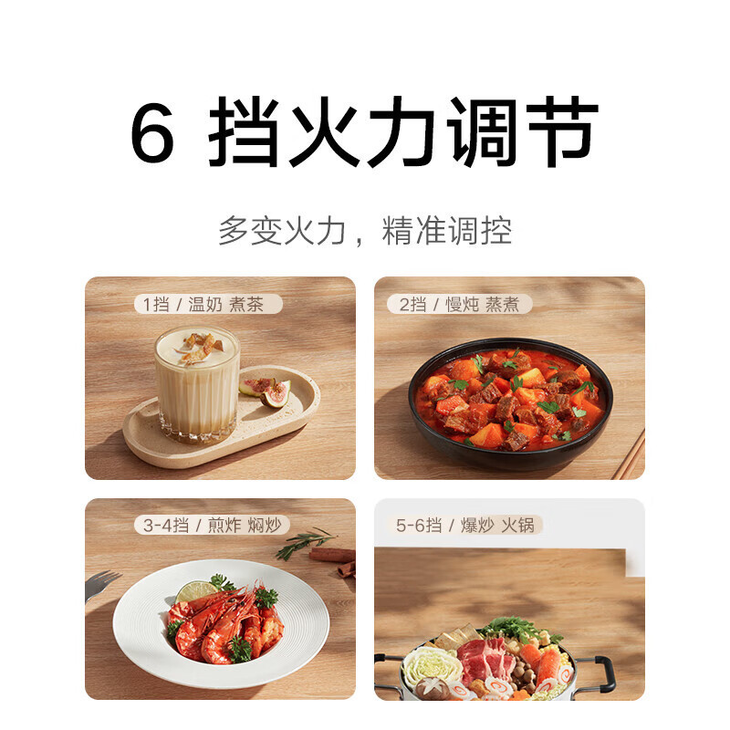 シャオミ家電 電磁調理器N1 揚げ物、蒸し、炒め、高温保護、強火力、温度調節機能付き 家庭用鍋、火鍋、小鍋|undefined
