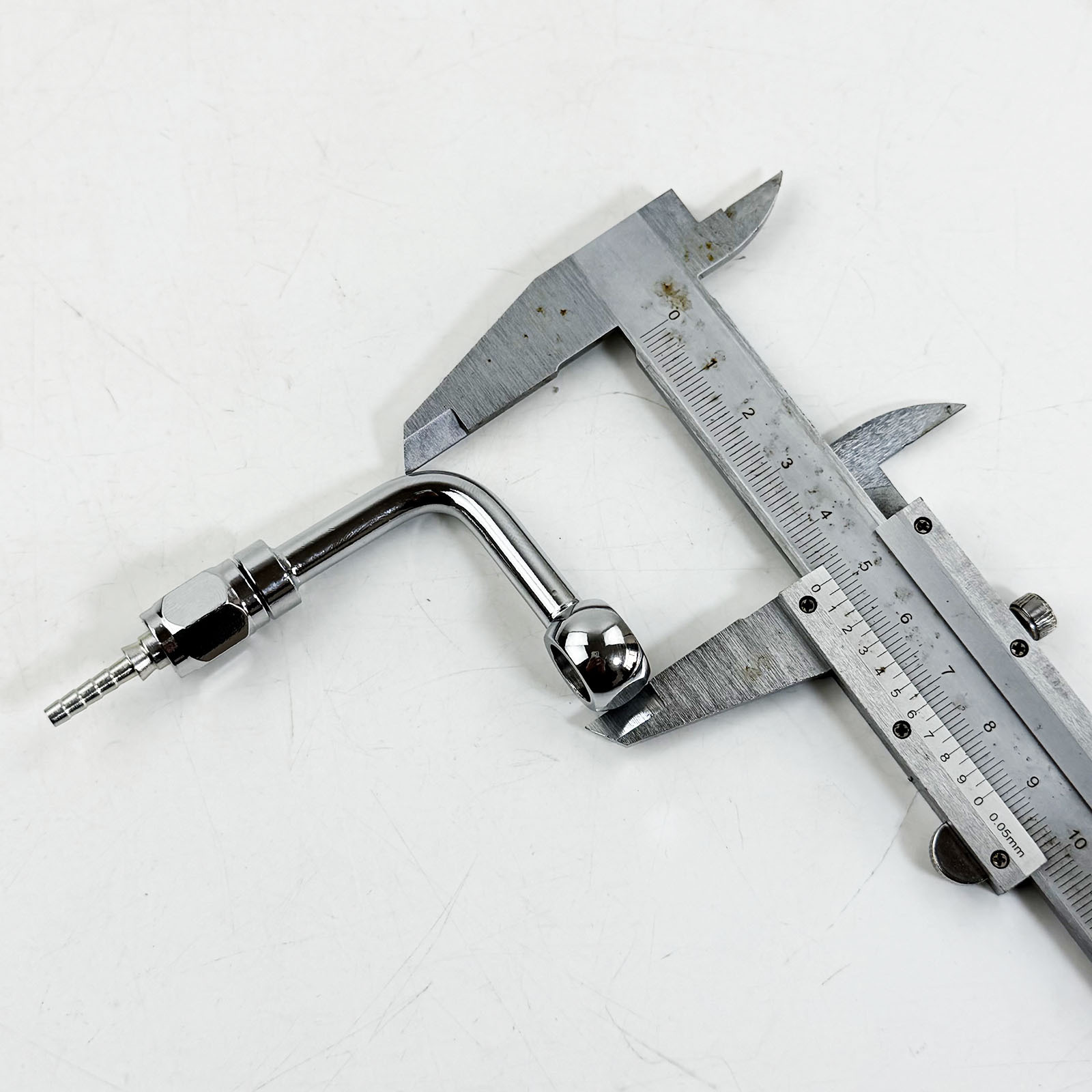 M10 0-Degree/28-Degree/90-Degree/90-Degree Extended Nickel-Plated Brake Steel Hose Fish-Eye Fitting Crimped Hydraulic Connector