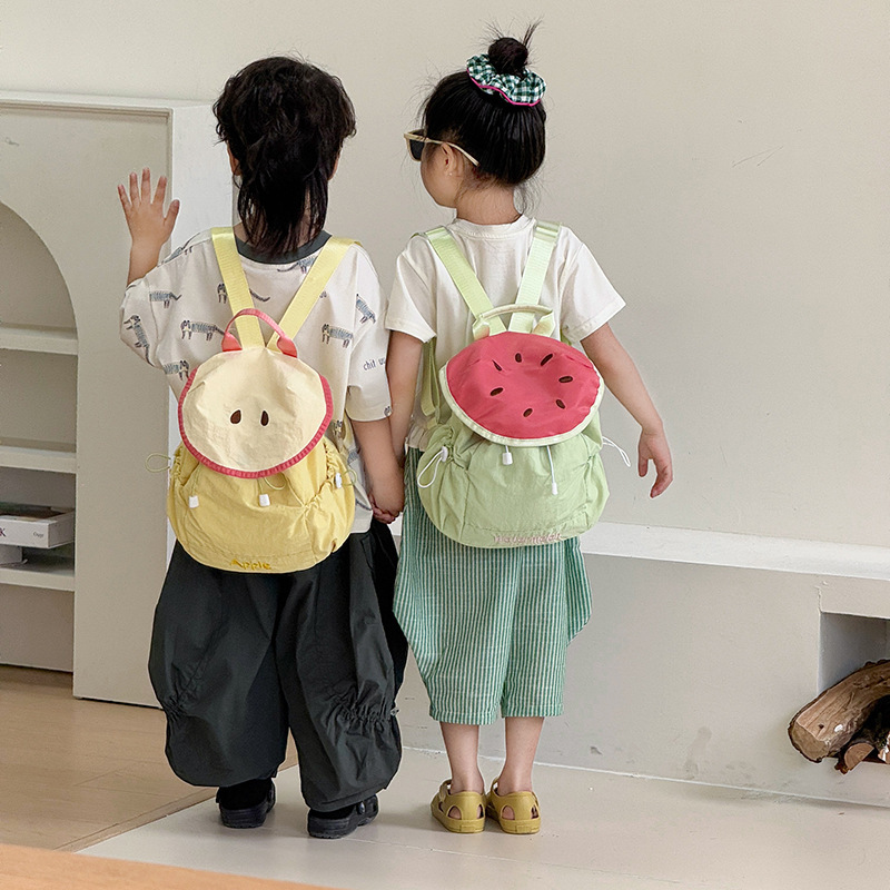 カラフルなドーパミン男の子と女の子のバックパック夏の小さな新鮮なベビーフルーツスクールバッグパーソナライズされた巾着子供のバックパック|undefined