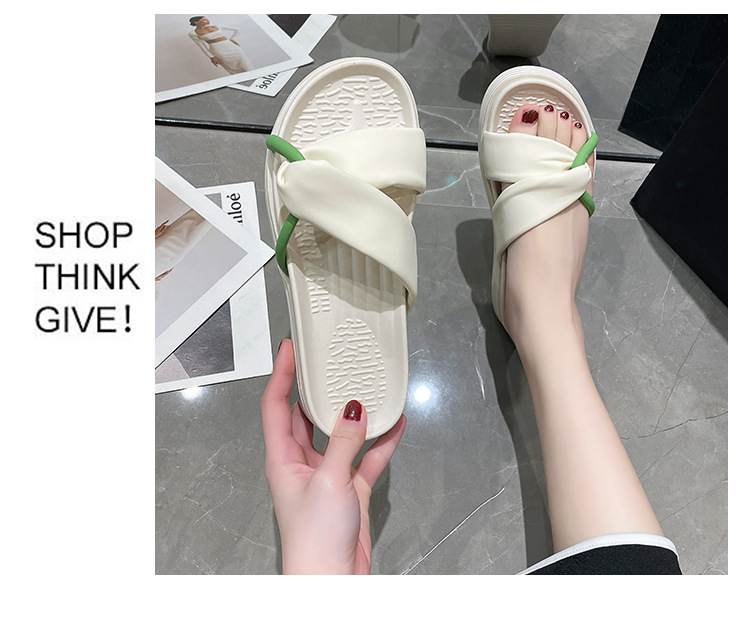 Women's Casual Vacation Solid Color Round Toe Slides Slippers display picture 1