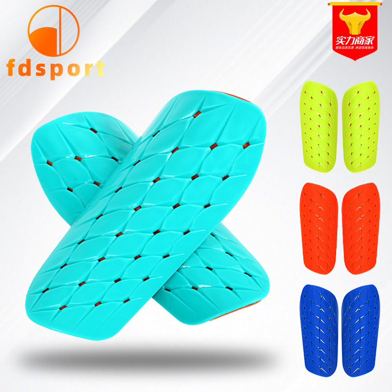 Feidian Football Shin Guards Protective Gear for Primary and Secondary School Students and Adults, Breathable Perforated Calf Socks with Insert Pads for Training and Competition