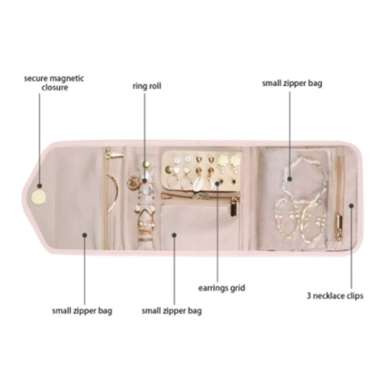 Cosmetic bag, foldable organizer bag, jewelry, storage system, (Physicals), Amazon