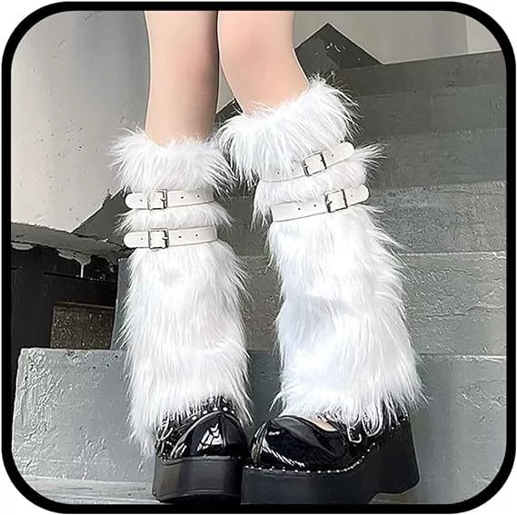 Трансграничные имитационные меховые девичьи шерстяные носки qq розовая кожа теленка средней ноги пряная пряжка y2 k теплая куча ножек