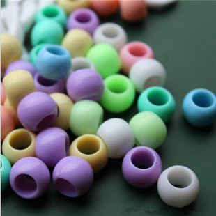 Side Hole Beads 10mm Acrylic Tube Spring Color Barrel Beads Large Beads DIY Colorful Round Beads 5mm Inner Hole Jewelry Supermarket