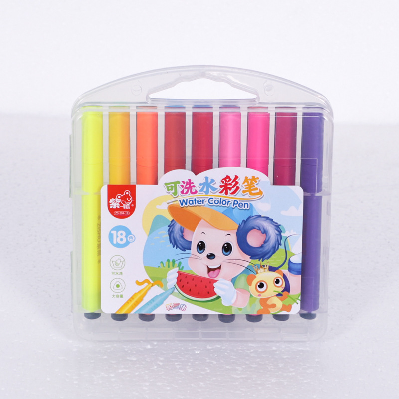 Set de 12/24 Pinceles Acuarela Triangulares – Lavables para Niños y Estudiantes