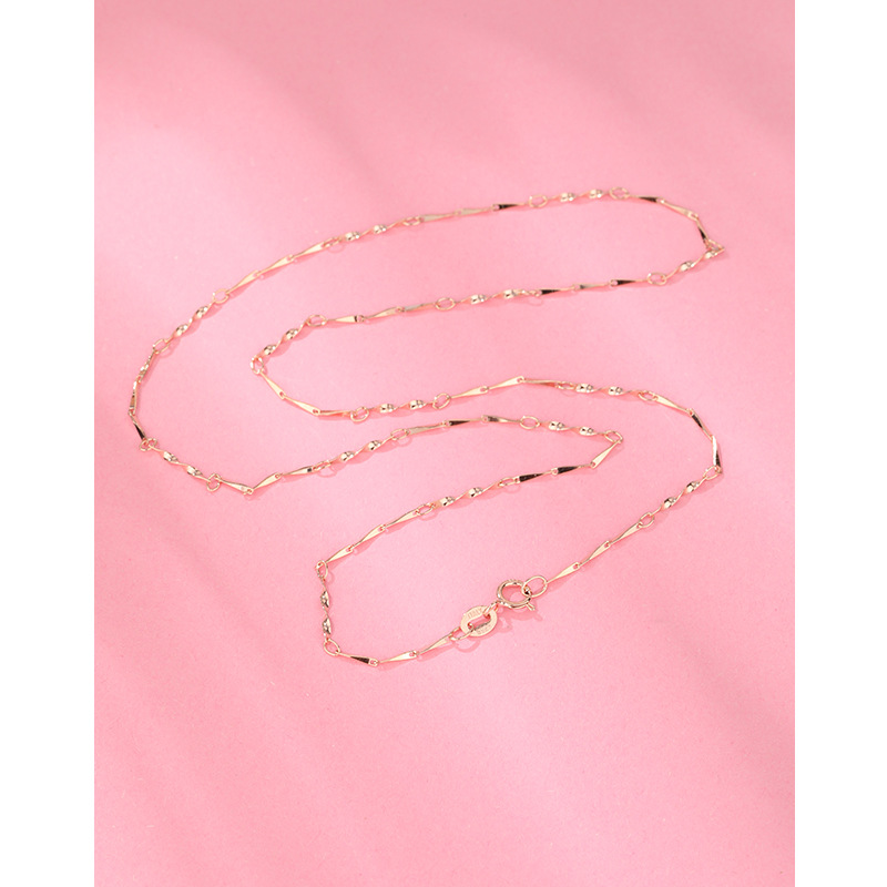 92 collar de plata esterlina mujer sin colgante caja de cadena de agua onda de semillas de melón Baotian octogonal cadena clavícula