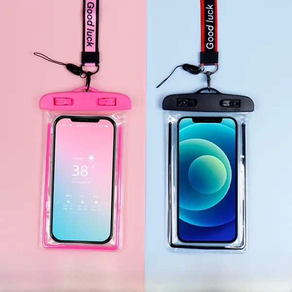 Luminous mobile phone waterproof bag transparent fluorescent diving protective case swimming drifting water park water in stock wholesale