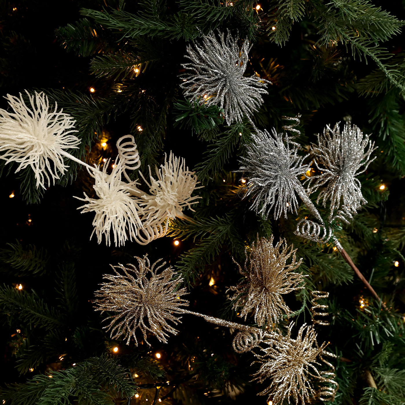 Navidad transfronteriza polvo de oro polvo adhesivo polvo brillante fuegos artificiales frascos arreglos de flores de trigo Arreglo de decoración de árbol de Navidad