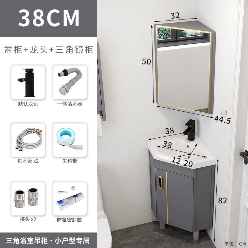 Piso lavabo gabinete combinación pequeño apartamento baño triángulo mesa de lavado esquina lavabo piscina