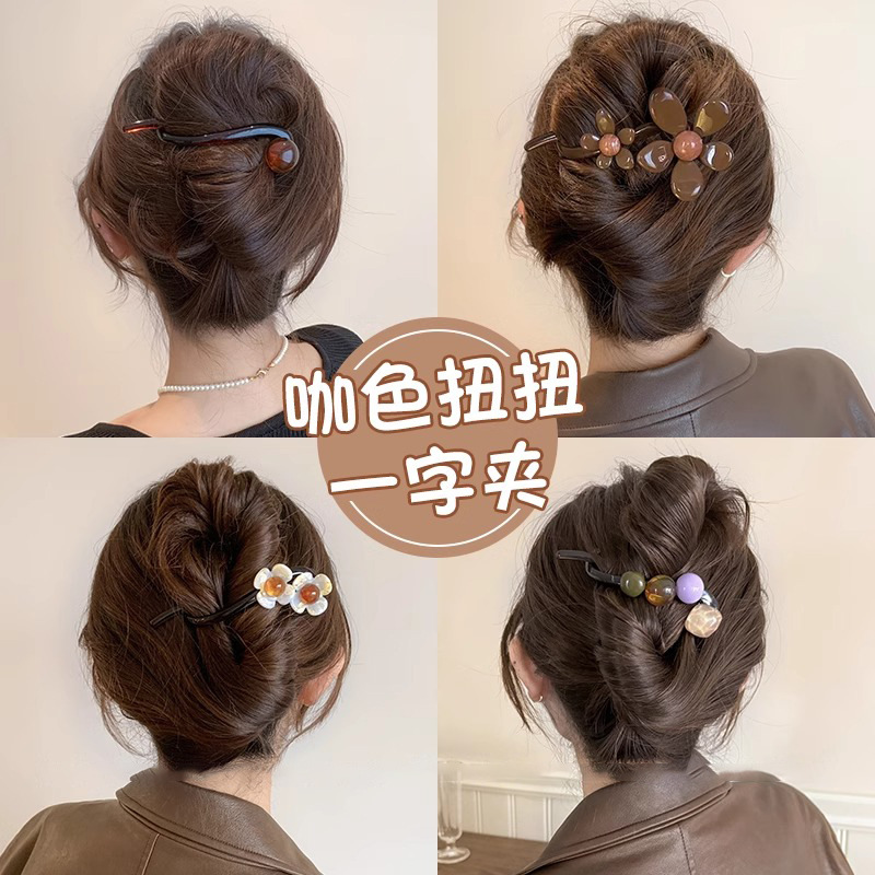 Otoño y invierno peluche clips boca de alta sensación clips para el cabello clips para el cabello de cabeza posterior temperamento clips para el cabello clips