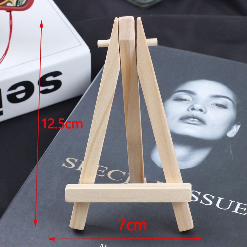 Spot 7*12 children's desktop pine folding triangle mini easel wooden mobile phone stand photo display stand