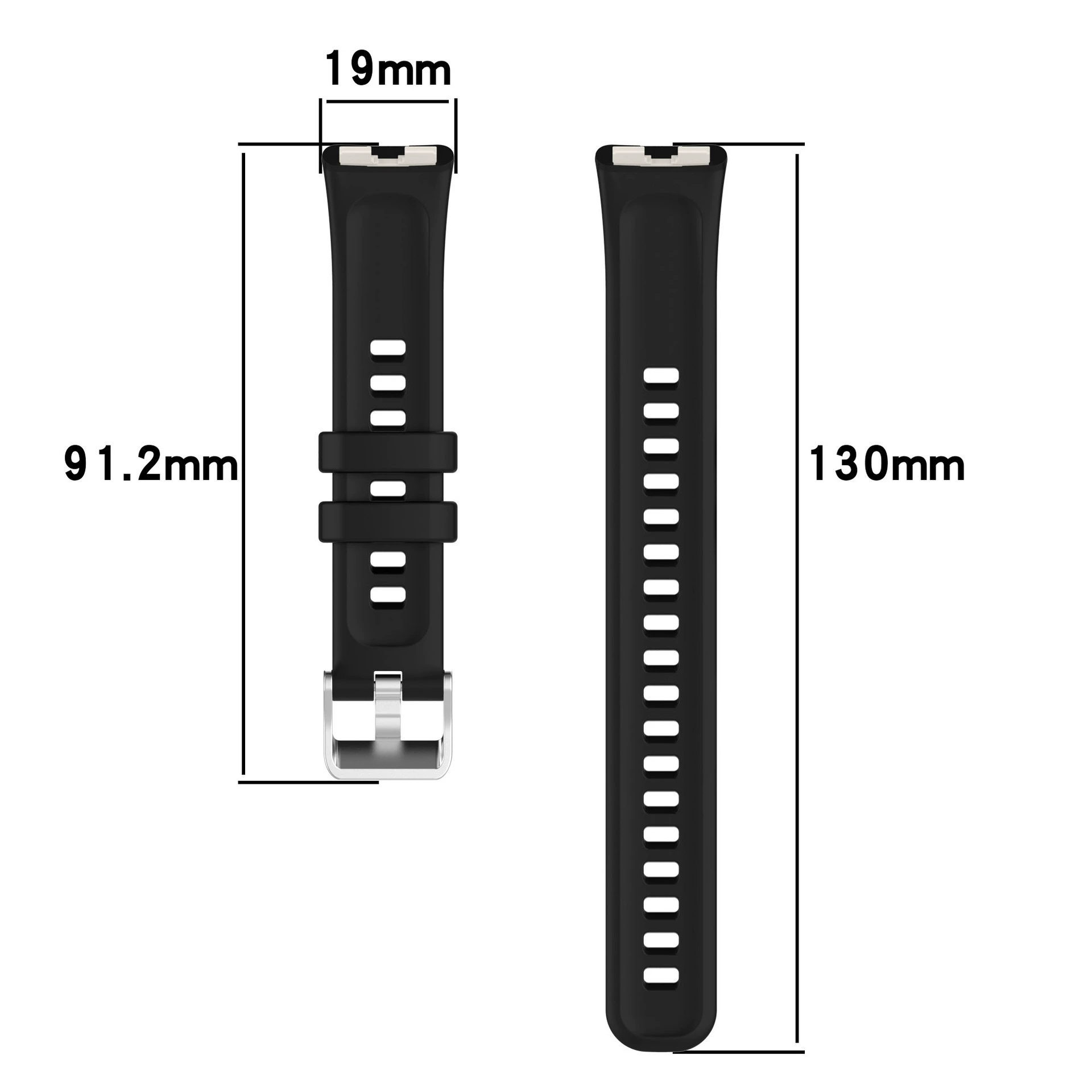 Складной браслет для HUAWEI Band 10 из нержавеющей стали с серебряной застежкой и гибкой резиновой лентой