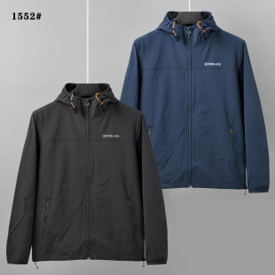 ICE Spring New Outdoor Sports Men's Walking Mountain Climbing Daily Training Windproof Hooded Solid Color Coat Jacket