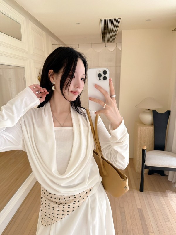 DIGM | 2025秋季极简松弛感荡领假两件羊毛针织衫毛衣女A09180|undefined