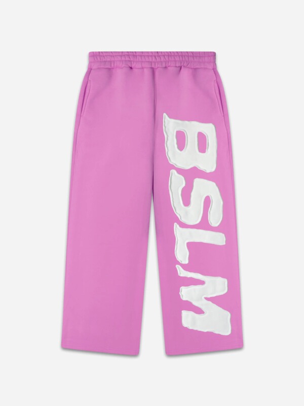 European and American TikTok-style American high-street BSLN loose-fit straight-leg sweatpants with 3D letter patches, unisex casual pants